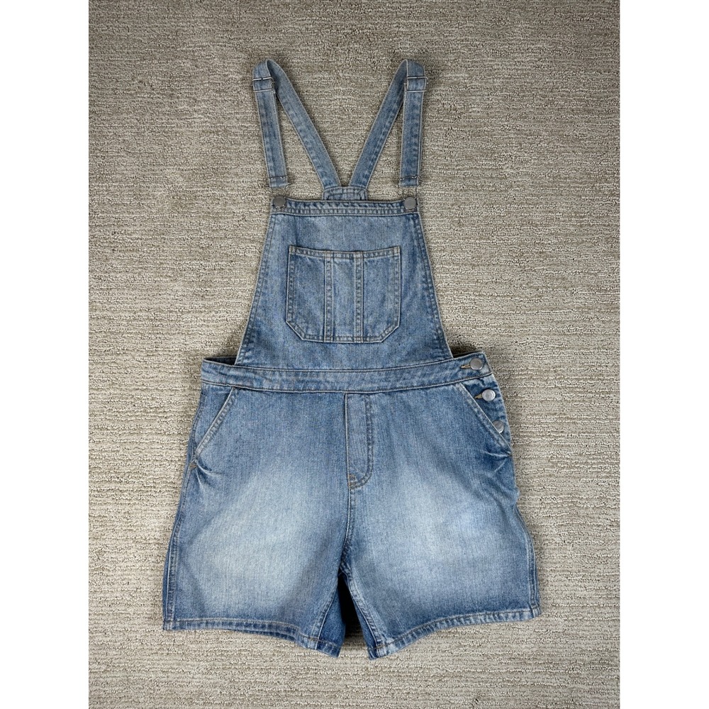 Topshop MOTO Womens Denim Shortalls Medium Wash Blue Overalls W28 US 6 05P06DBLC
